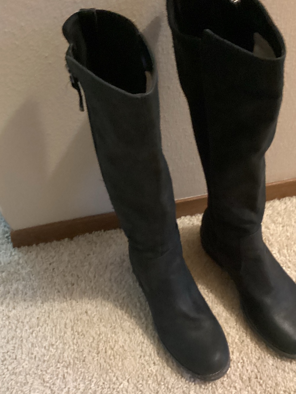 Women's Over-the-Knee Black Boots with Side Zip